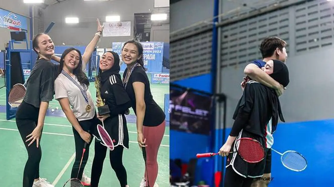 7 Potret Lesti Kejora dan Rizky Billar Main Badminton, Seru Bareng Sahabat