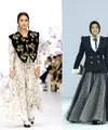 Jennifer Coppen dengan percaya diri melenggang di runway JFW 2025 mengenakan koleksi terbaru brand lokal Haidee &amp; Orlin.
