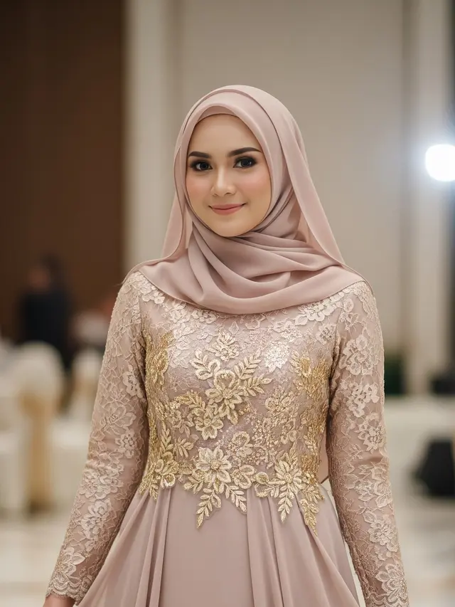 Gamis Detail Payet/Bordir Emas