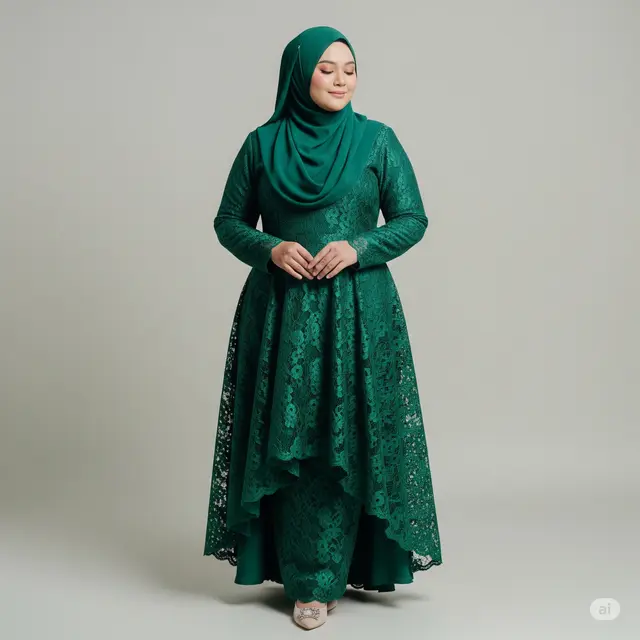 11 Model Gamis Full Brokat Simple Tapi Mewah untuk Wanita Gemuk: Rahasia Tampil Memukau