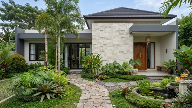 Inspirasi Halaman Depan Bergaya Resort Bali