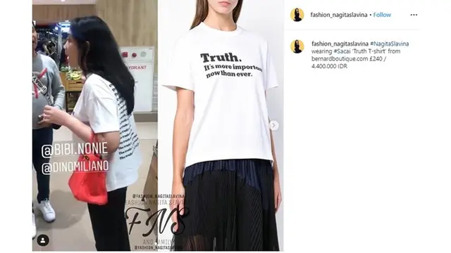 Terlihat Biasa, Harga 7 Kaos Nagita Slavina Ini Bikin Geleng kepala