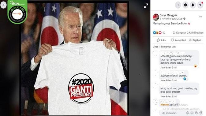 Gambar Tangkapan Layar Foto Joe Biden (sumber: Facebook)