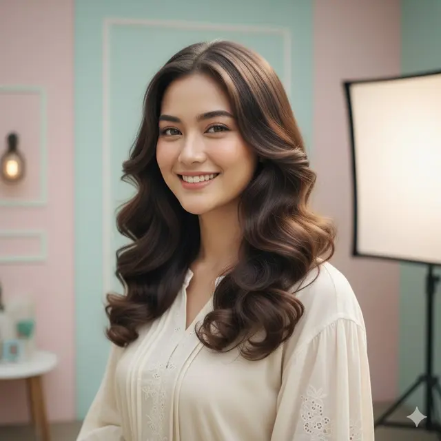 Model Rambut Panjang Curly Bawah yang Natural