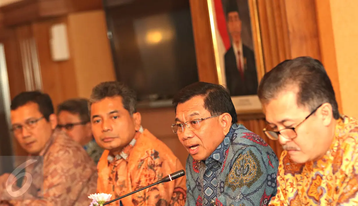 Suasana konferensi pers terkait Laporan Kinerja Keuangan Triwulan III Tahun 2015 di Jakarta, Kamis (22/10/2015). Total kredit yang disalurkan BRI mencapai Rp518,9 T. (Liputan6.com/Immanuel Antonius)