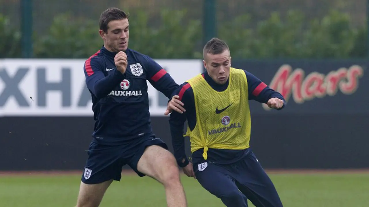 Tom Cleverley berlatih bersama Timnas Inggris