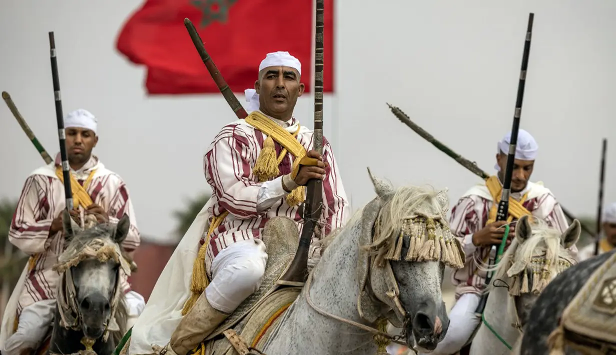 Festival budaya dan warisan Moussem diadakan setiap tahun di Maroko dan telah berlangsung sejak 1963. (Fadel SENNA/AFP)