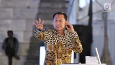 Chairman dan Founder Dwi Sapta Group Adji Watono menjadi pembicara dalam acara Emtek Goes to Campus (EGTC) 2018 di Dome Universitas Muhammadiyah Malang, Kamis (27/9). Adji Watono membagikan pengalaman membangun bisnisnya. (Liputan6.com/Johan Tallo)