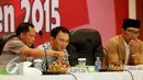 Polda Metro Jaya bersama Gubernur DKI Jakarta dan Wali Kota Bandung gelar rapat koordinasi kesiapan pengamanan final sepak bola Piala Presiden 2015, Jakarta, Jumat (16/10/2015). (Liputan6.com/Yoppy Renato)
