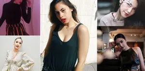 Begini cantiknya 5 artis tanah air memakai lipstik warna merah gelap.