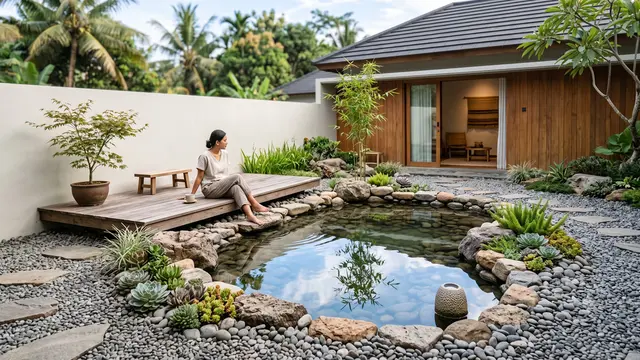 Taman Kering Bergaya Japandi