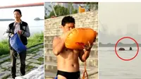 Menghemat Waktu, Pria Ini Berenang ke Kantor Sejauh 2 Km Tiap Hari