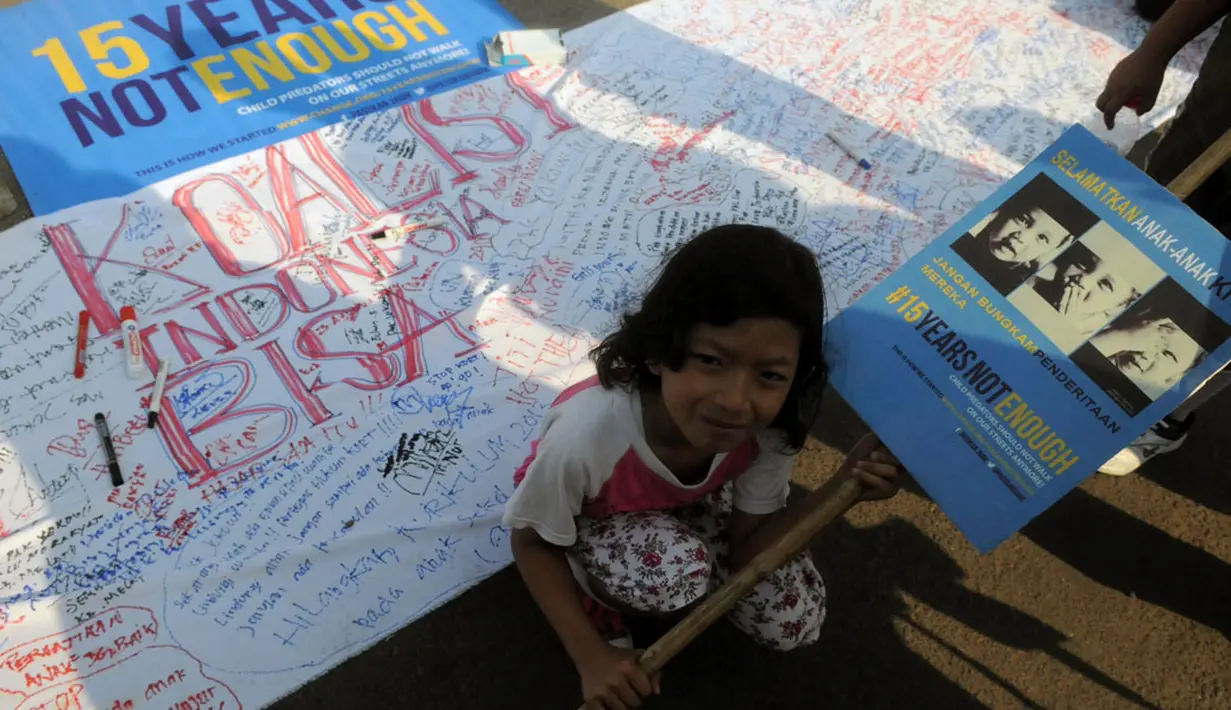 Koalisi Indonesia Bisa menggagas aksi damai 5.000 tandatangan untuk menyuarakan hak-hak sipil dan anak serta kaum perempuan, (24/8/2014), (Liputan6.com/Herman Zakharia)