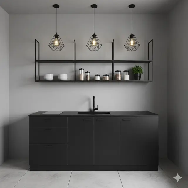 Inspirasi Dapur Industrial Hemat Biaya di Rumah Kecil. Gemini
