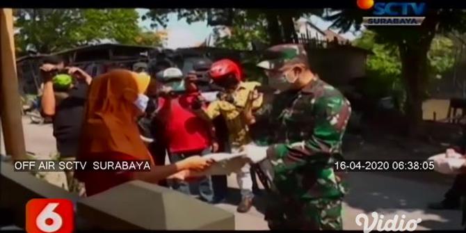 VIDEO: Aksi TNI di Sidoarjo Bagikan Sembako dan Masker Saat Pandemi Corona COVID-19