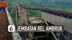 Jembatan peninggalan Belanda itu tak kuat diterjang hujan deras dan arus sungai kencang.