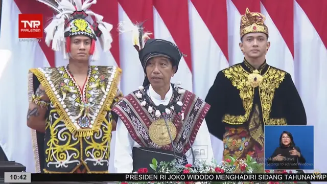 Presiden RI Joko Widodo atau Jokowi saat berpidato dalam Sidang Tahunan MPR RI, Sidang Bersama DPR RI - DPD RI pada Rabu, 16 Agustus 2023. (Photo dok. Youtube DPR RI)