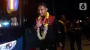 Penyambutan berlangsung hingga hotel tempat para pemain timnas Indonesia U-22 menginap. (Liputan6.com/Herman Zakharia)