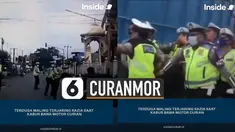 Aksi seperti di film-film dilakukan oleh salah satu polisi saat mengamankan pelaku pencurian motor. Hal itu membuat pelaku akhirnya bisa diamankan.