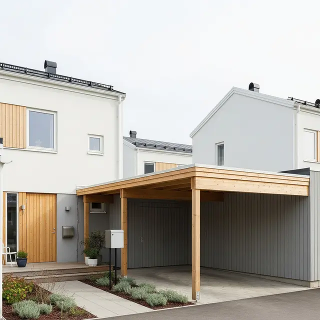 Desain Rumah di Cluster Kecil Ada Carport