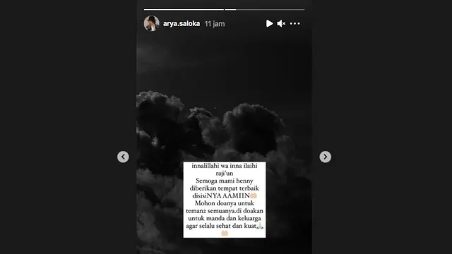 Ucapan Duka Arya Saloka Atas Meninggalnya Ibunda Amanda Manopo