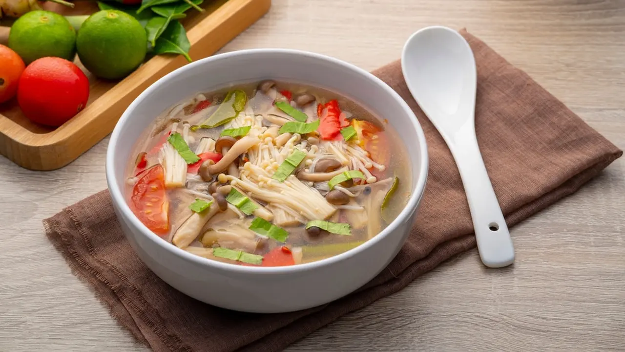 sup jamur enoki