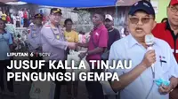 Ketua Umum Palang Merah Indonesia sekaligus Wakil Presiden Republik Indonesia ke-10 dan ke-12, Muhammad Jusuf Kalla meninjau langsung kondisi pengungsi gempa Flores di Kabupaten Sikka, Nusa Tenggara Timur, pada Jumat siang.