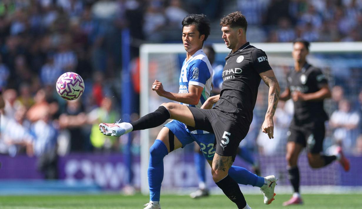 Manchester City kembali terpeleset di pekan ketiga Premier League musim 2025/2026. Berhadapan dengan Brighton, The Cityzens kalah dengan skor 1-2. (AP Photo/Ian Walton)