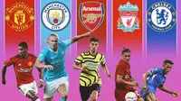Premier League - Marcus Rashford, Erling Haaland, Kai Havertz, Darwin Nunez, Nicolas Jackson (Bola.com/Adreanus Titus)