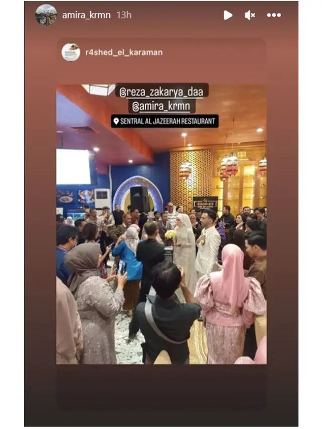6 Potret Acara Ngunduh Mantu Reza Zakarya dan Amira Karaman, Digelar Intimate