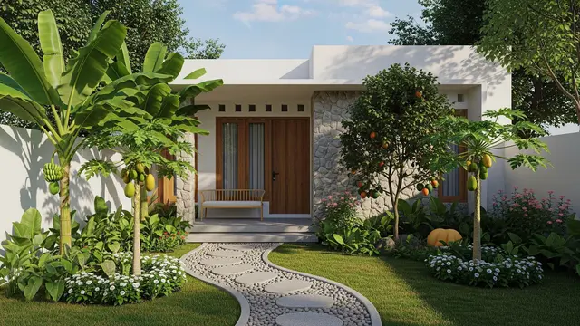 Kebun Buah Mini dengan Jalan Setapak Minimalis