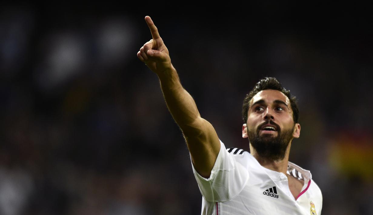 Selama berkostum Real Madrid, Alvaro Arbeloa tampil 153 kali dan mencetak tiga gol untuk Los Blancos. (AFP/ Javier Soriano)