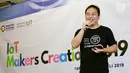 CEO PT SAM Element Indonesia Agustinus Rudy, memberikan sambutan pada hands on workshop IoT Makers Creation 2019 di Tangerang, Kamis (25/7/2019). IoT di Tangerang mencoba platform lokal yang dikembangkan oleh SAM Element dalam workshop IoT Makers Creation 2019. (Liputan6.com/HO/Ady)