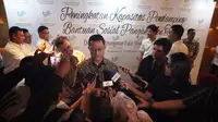 Mensos Juliari P Batubara di sela-sela kegiatan Peningkatan Kapasitas Pendamping BPNT 2019, di Hotel Vasa, Surabaya, Jawa Timur, Kamis (12/12)