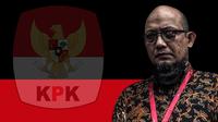 Banner Penyidik KPK Novel Baswedan (Liputan6.com/Triyasni)
