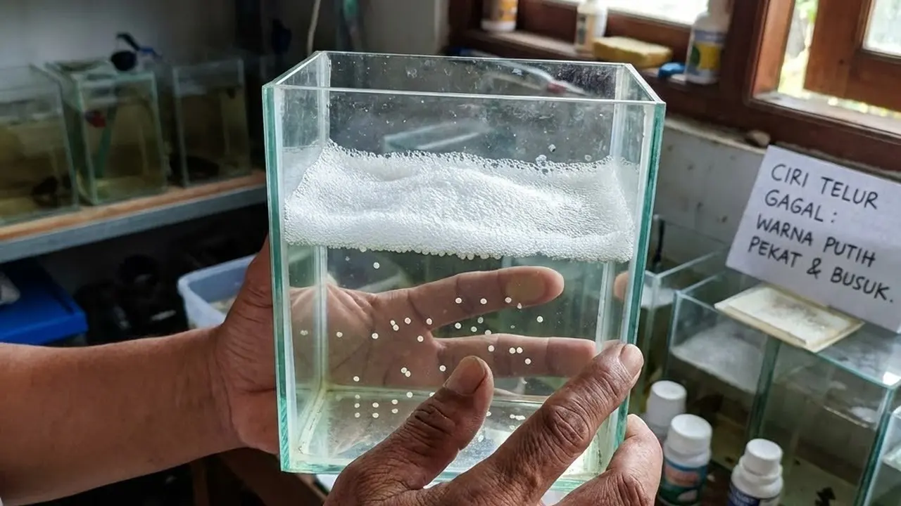 Menunjukkan telur ikan cupang gagal menetas (Gemini AI)