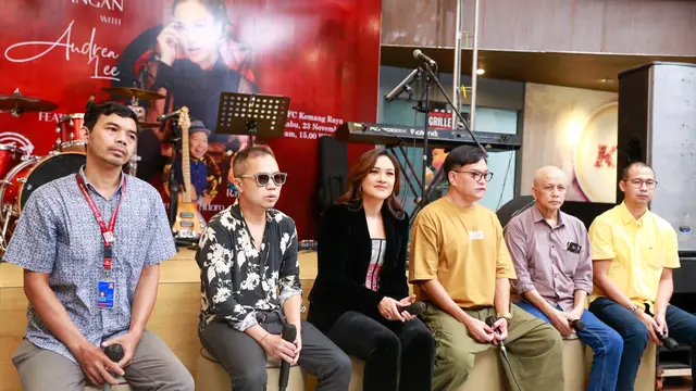 Andrea Lee  saat peluncuran album Cinta & Kenangan, di KFC Kemang, Jakarta Selatan, Rabu (23/11/2022).