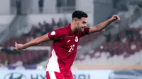 Pemain Timnas Indonesia U-23, Jens Raven melakukan selebrasi setelah mencetak gol ke Brunei dalam laga Grup A Piala AFF U-23 2025 di Stadion Utama Gelora Bung Karno (SUGBK), Senayan, Jakarta, Selasa (15/07/2025). (Bola.com/Abdul Aziz)