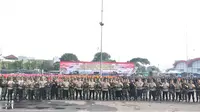 Ribuan Personel Polri-TNI Apel Hadapi Pengamanan Pengumuman Pemilu 2019. (Merdeka.com/Ronald)