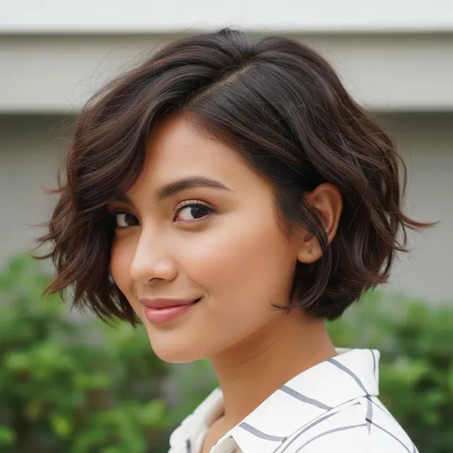 Model Rambut Wanita Pendek Bergelombang