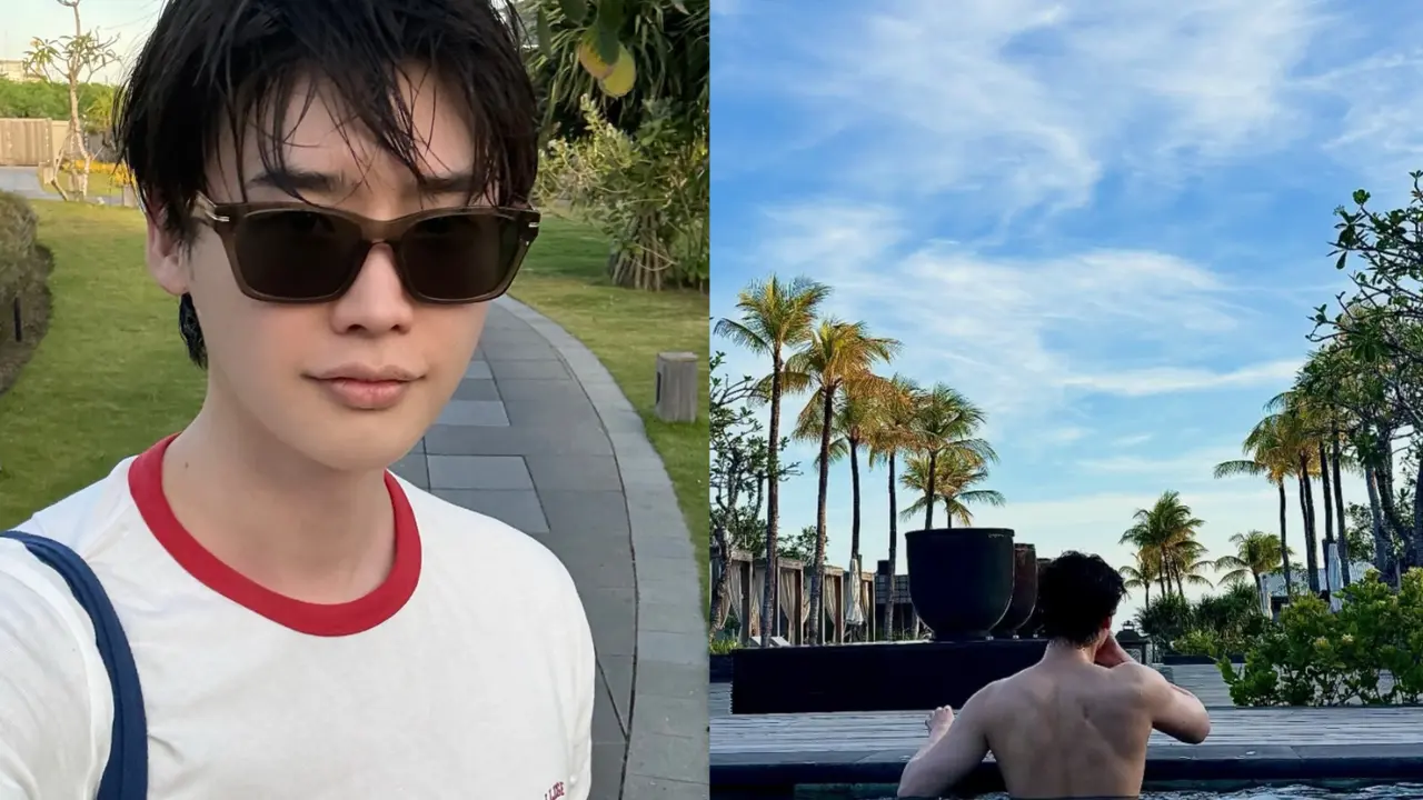 Liburan di Bali, Lee Jong Suk Tampil Melokal dengan Gaya Kasual dan Pamer Tubuh Bugar