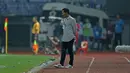 Djadjang Nurdjaman saat meimpin timnya Persib Bandung melawan Bhayangkara FC pada laga Liga 1 2017 di Stadion Patriot, Bekasi, Minggu (4/6/2017). Persib kalah 0-2. (Bola.com/Nicklas Hanoatubun)