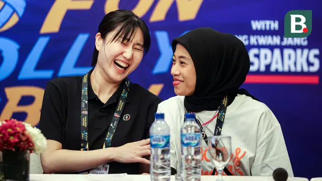 Foto: Tingkah Usil Megawati dan Setter Andalan Red Sparks saat Konferensi Pers Jelang Laga Fun Volleyball 2024