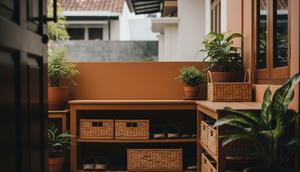 Desain Teras Rumah Kecil Sederhana Rapi Tanpa Sandal Berserakan (Sumber: gemini.com)