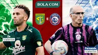 BRI Liga 1 - Duel Ze Valente Vs Fernando Valente - Persebaya Surabaya Vs Arema FC (Bola.com/Salsa Dwi Novita)