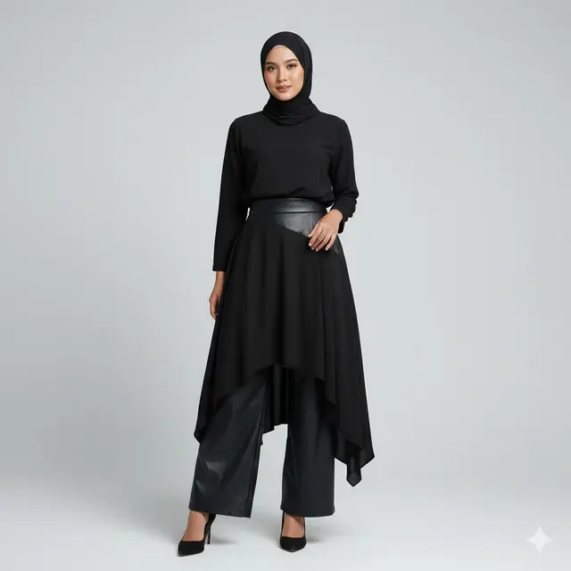 Inspirasi Gamis Tunik Kombinasi Celana Kulot Terbaru. Gemini