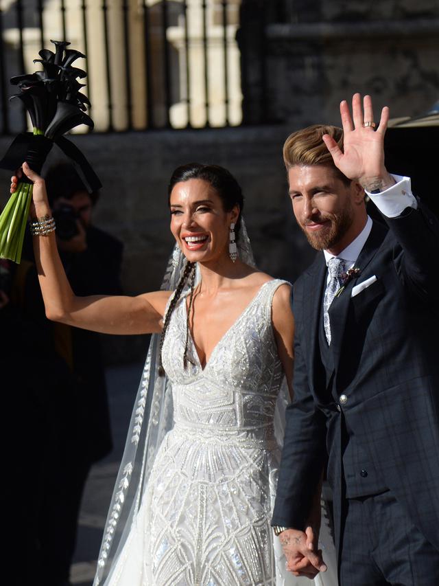 Momen Kebahagian Sergio Ramos dan Pilar Rubio di Hari Pernikahan