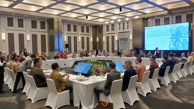 Forum Diskusi Aksesi Indonesia bersama Kepala Perwakilan Negara Anggota Organization for Economic Co-operation and Development (OECD) di Jakarta. (Foto: Liputan6.com/Arief R)