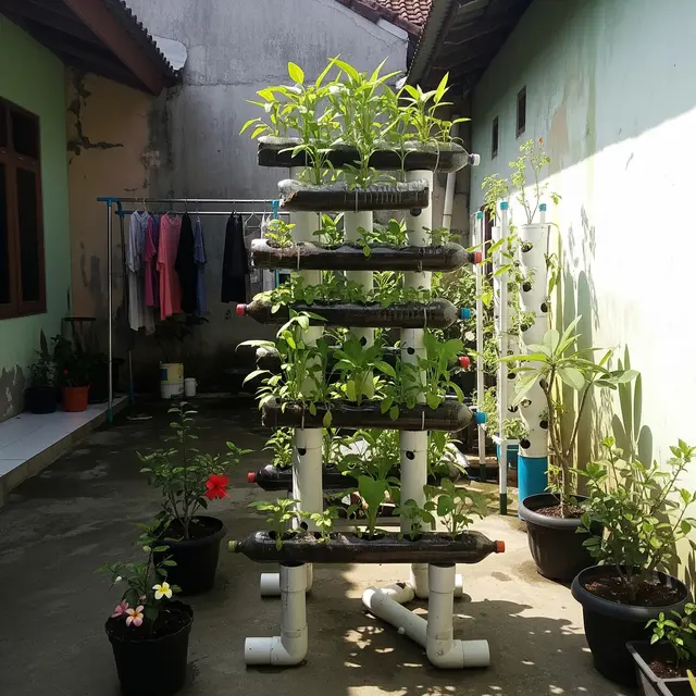 9 Ide Tower Garden dari Pipa PVC dan Botol Plastik, Berkebun Praktis