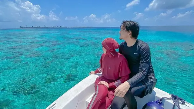 7 Potret Liburan Anisa Rahma dan Suami di Maldives, Curi Perhatian